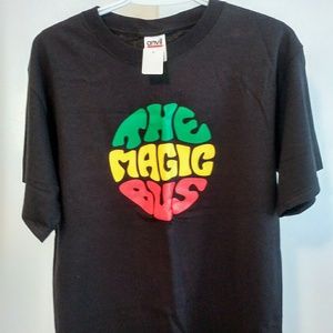 THE MAGIC BUS Anvil Mens Urban Black Tee Shirt NEW